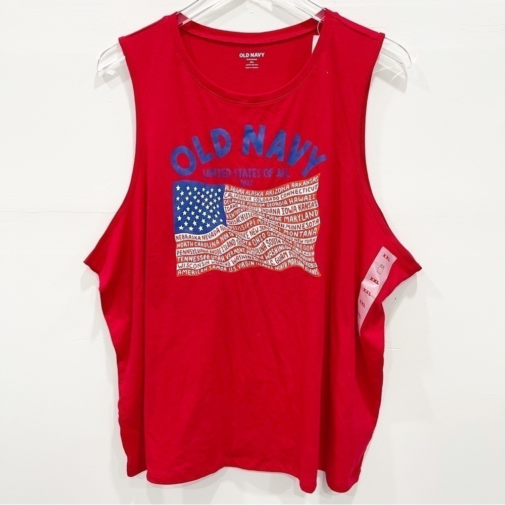 Old Navy Everywhere Red Tank Top United States Of All Women’s XXL